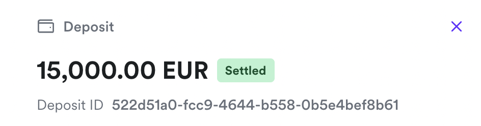 Private client payment €15,000